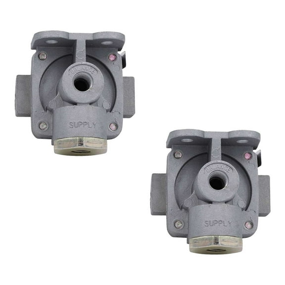 2 Pack QR-1C Quick Release Valves, 1/4" NPT Supply and BalancePort, 3/8" Delivery Port for Multiple Freightliner, International and Volvo Applications Replace 289714, Bendix 109089