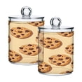 thumbnail image 1 of 2 Pack Qtip Holder Dispenser Chocolate Cookies Clear Plastic Storage Apothecary Jars for Cotton Swabs Balls Pads Floss, 1 of 7