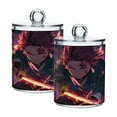 thumbnail image 1 of 2 Pack Qtip Holder Dispenser Kamado Tanjirou Waving Sword Clear Plastic Storage Apothecary Jars for Cotton Swabs Balls Pads Floss, 1 of 7