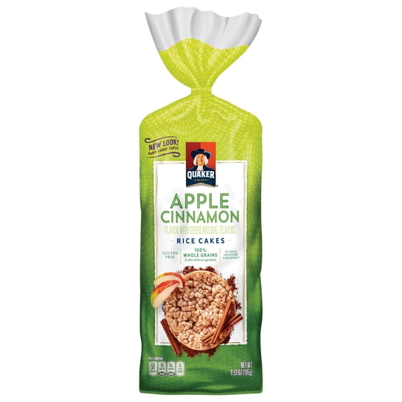 2 Pack - Quaker Apple Cinnamon Rice Cakes - 6.53 oz Packaging may vary