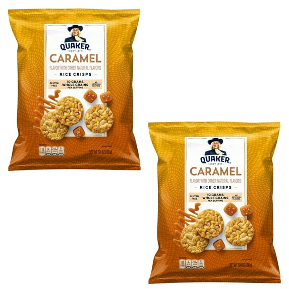( 2 Pack ) Quaker Caramel Flavored Rice Crisps 7.04 oz Bag