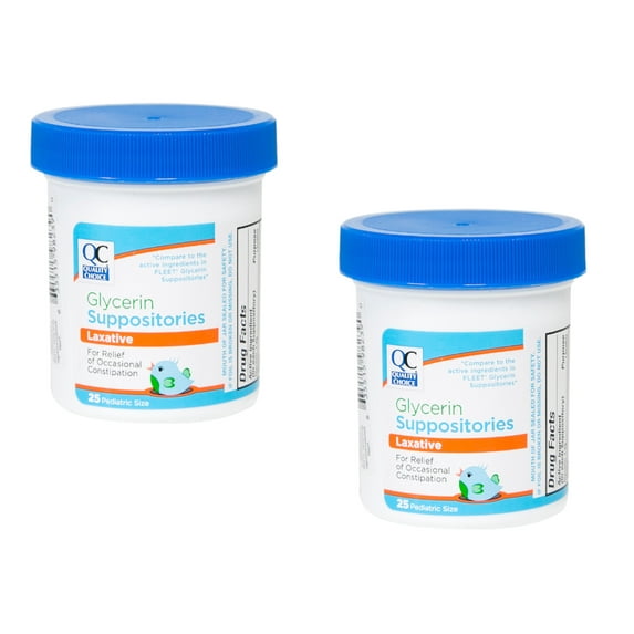 2 Pack Quality Choice Infants Glycerin Suppositories Laxative Relief 25 Ct Each