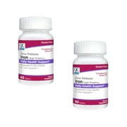 2 Pack Quality Choice Iron High Potency Slow Release Tablets 45mg 60 Tabs Each