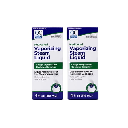 Quality Choice Medicated Vaporizing Steam Liquid Cough Suppressant Camphor 4 fl oz (Pack of 2)