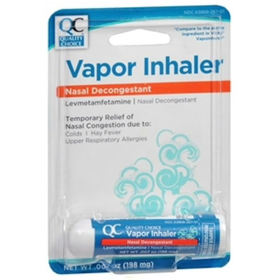 2 Pack Quality Choice Nasal Decongestant Levmetamfetamine Vapor Inhaler 1 Each