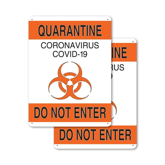 (2 Pack) Quarantine Do Not Enter 1 OSHA Notice Sign 18 Inch X 24 Inch Plastic Sign, Weather Resistant, UV Protected for Workplace, Business, and Construction Site, Made in the USA