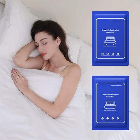 2 Pack - Queen Disposable Bedding Set For Travel, Hotel, Cruise, Camping, Spa