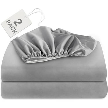2 Pack Queen Fitted Sheet, Queen Bedding Fitted Sheet Only with Deep Pocket up to 14", Bottom Sheet, Shrinkage & Stain Resistant Fitted Sheet for Queen Size Bed, Wrinkle Free & Easy Care, Grey