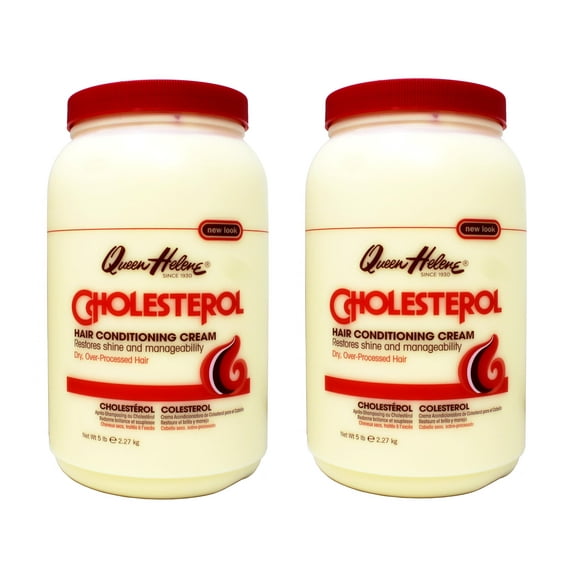 2 Pack - Queen Helene Cholesterol, Hair Conditioning Cream, Restores Shine and Manageability, for Dry, Over-Processed Hair, 5 Pounds (2.27 kg)