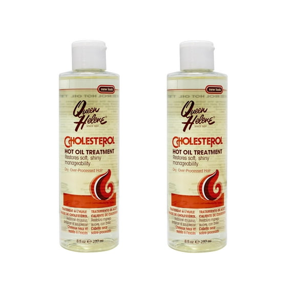 2 Pack - Queen Helene Cholesterol Hot Oil Treatment, Restores Soft, Shiny Manageability, Dry, Over-Processed Hair, 8 FL OZ