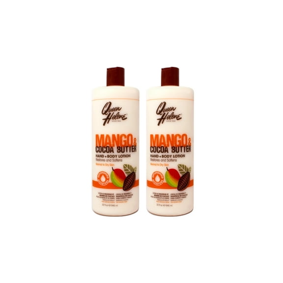 2 Pack - Queen Helene Mango & Cocoa Butter Hand + Body Lotion, Restores and Softens, Normal to Dry Skin, 32 FL OZ