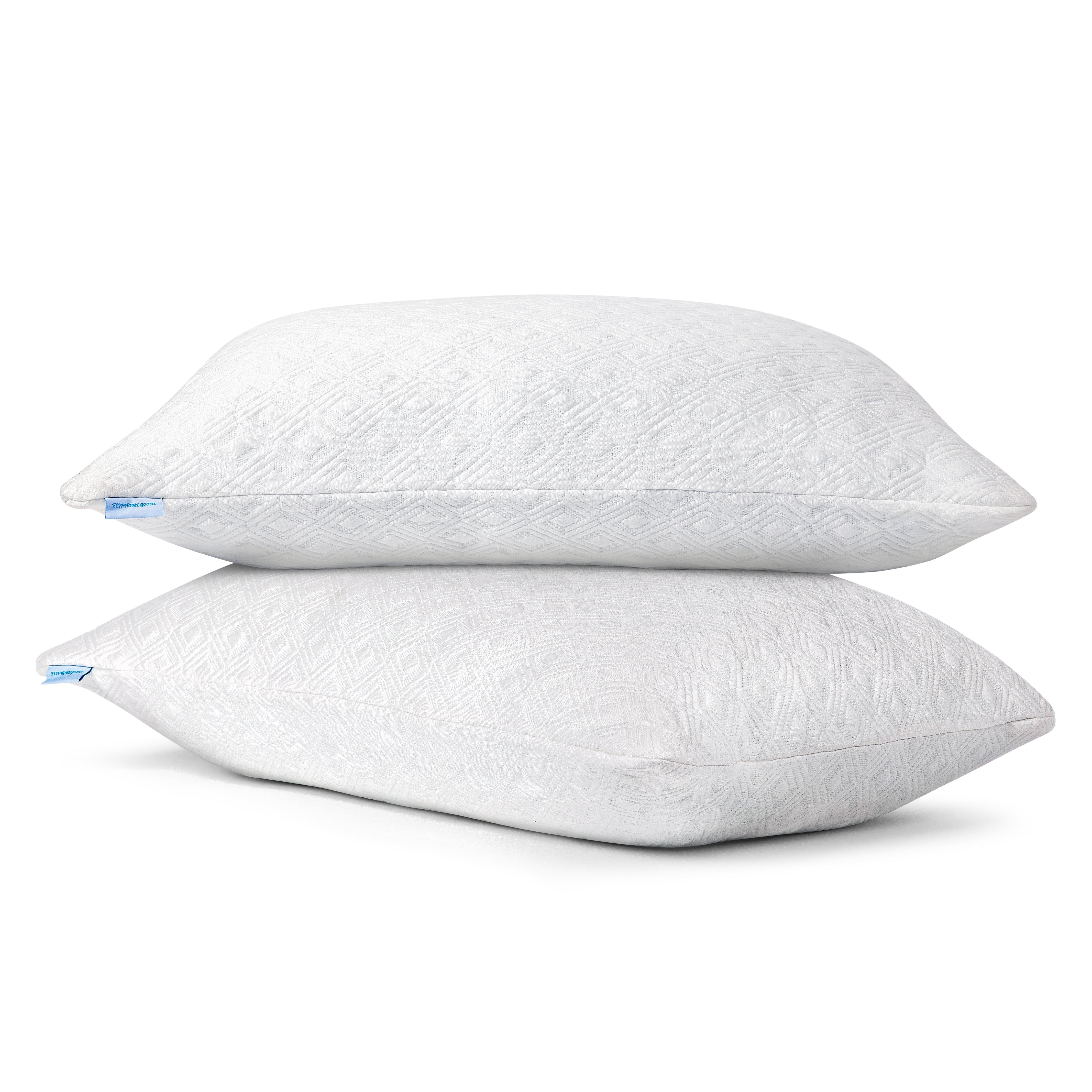 2 Pack Queen Size Bamboo Pillow, Memory Foam Bed Pillows with Washable Pillowcases, Queen (2 Pack)