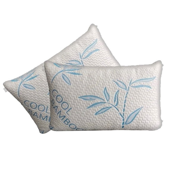2 Pack Queen Size Pillows - Shredded Memory Foam Adjustable Pillow - Removable/Washable Cover ,Bed Pillows for Back, Stomach, Side Sleepers
