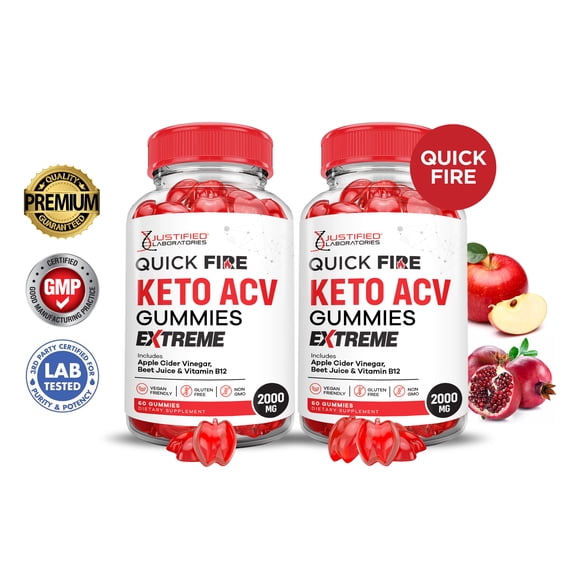 (2 Pack) Quick Fire Keto Extreme ACV Gummies 2000mg Dietary Supplement 120 Gummys