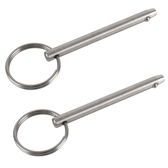 2 Pack Quick Release Pin, Diameter 1/4"(6.3mm), Overall Length 3"(76mm), Usable Length 2.4"(61mm), Full 316 Stainless Steel, Bimini Top Pin, Marine Hardware