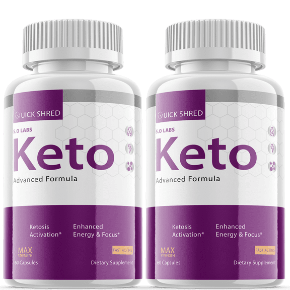 (2 Pack) Quick Shred Keto Pills - Advanced Ketogenic Blend, Go Ketones, Ketosis Booster, Appetite Control & Suppressants - 120 Capsules