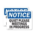 thumbnail image 1 of (2 Pack) Quiet Please Meetings In Progress OSHA Notice Sign 24 Inch X 18 Inch Plastic Sign, Weather Resistant, UV Protected for Workplace, Business, and Construction Site, Made in the, 1 of 8