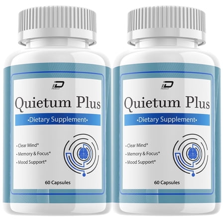 (2 Pack) Quietum Plus Brain Supplement Capsules – All-Natural Maximum Strength Formula for Enhanced Memory and Focus pills, QuietumPlus Support and Reviews (120 Capsules)