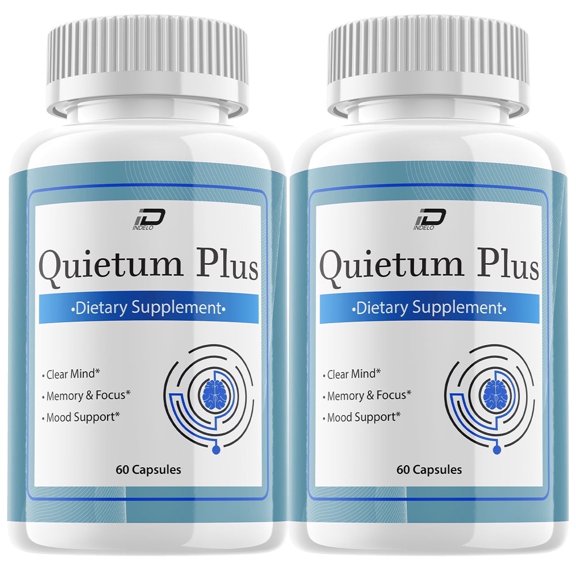 (2 Pack) Quietum Plus Brain Supplement Capsules All-Natural Maximum Strength Formula for Enhanced Memory and Focus pills, QuietumPlus Support and Reviews (120 Capsules)