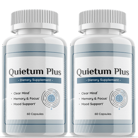 (2 Pack) Quietum Plus - Dietary Supplement for Hearing - Tinnitus Support for Healthy Middle and Inner Ear Structures, Cognitive and Nootropic Support, Nerves and Blood Supply - 120 Capsules