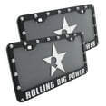 thumbnail image 1 of 2-Pack RBP Black Powder Coated Steel Rivets Raised Logo License Plate and Frame For Car Truck Suv, 1 of 3