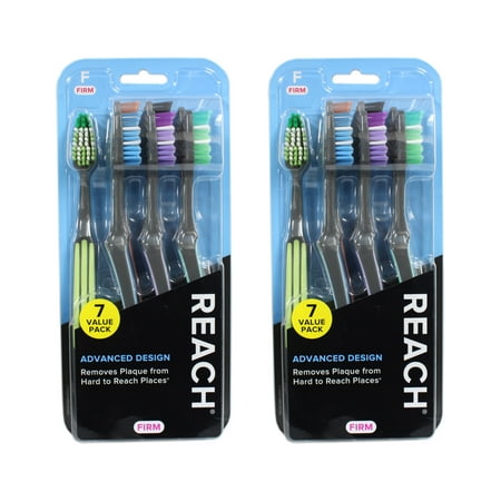2 Pack REACH Advanced Design Adult Toothbrush, Firm, 7 Count