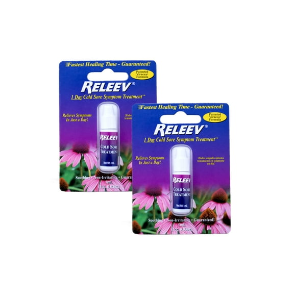 2 Pack - RELEEV 1-Day Cold Sore Symptom Treatment 1 mL (.034 oz)