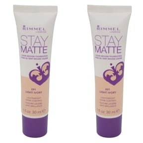 (2 Pack) RIMMEL LONDON Stay Matte Liquid Mousse Foundation - Light Ivory, 1 Ounce