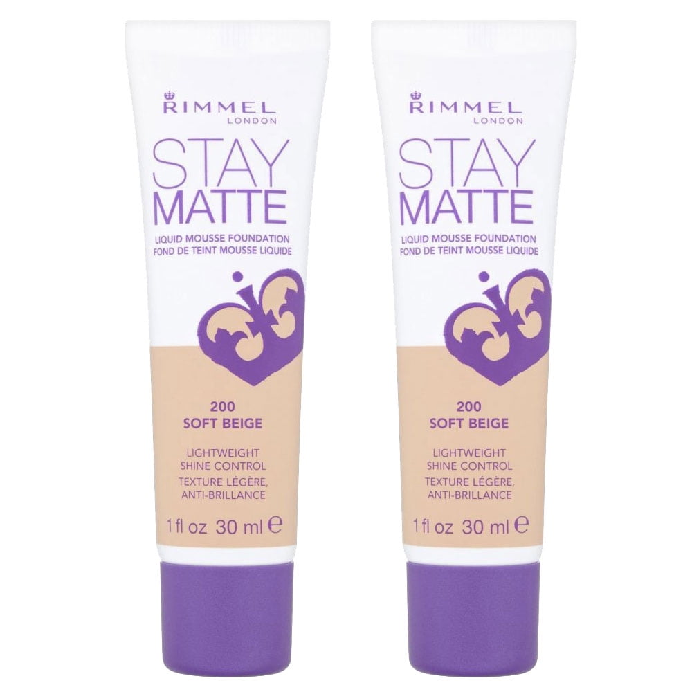 (2 Pack) RIMMEL Stay Matte Liquid Mousse Foundation - Soft Beige 200