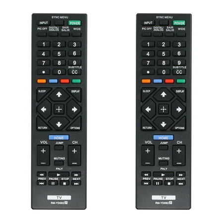 2-Pack RM-YD092 Remote Control Replacement - Compatible with Sony KDL40R470B 40 diagonal LED HDTV TV