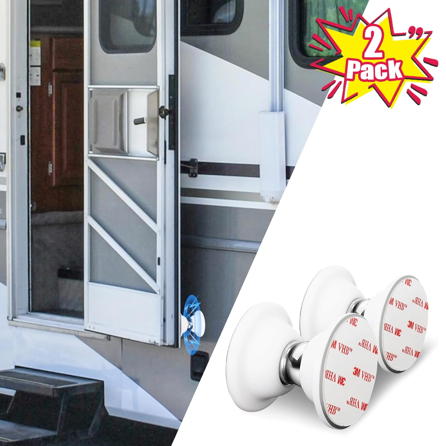 2 Pack RV Door Holder Baggage Door, Catch Latch for RV, Camper, Trailer, Motor Home