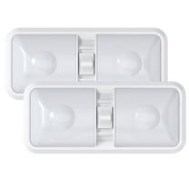 2 Pack RV LED Ceiling Double Dome Light Fixture with ON/Off Switch Interior Lighting for Car/RV/Trailer/Camper/Boat DC 12V 48X2835SMD (Frosted Lens Natural White 4000-4500K)