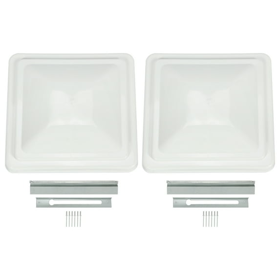 2 Pack RV Replacement Roof Vent Cover 14"X14" White Camper (Trailer) Vent Cover