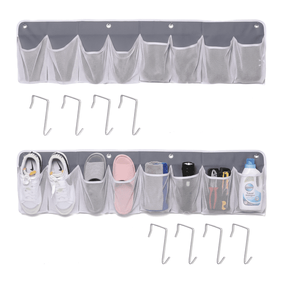 2 Pack RV Shoe Storage with 16 Extra Large Pockets Heavy Duty Wall Mounted Entryway Shoe Rack, Bed Hanging Pocket Organizer for Camper & RV Essentials, Multifunctional Caddy for Shoes, Toys, Tools