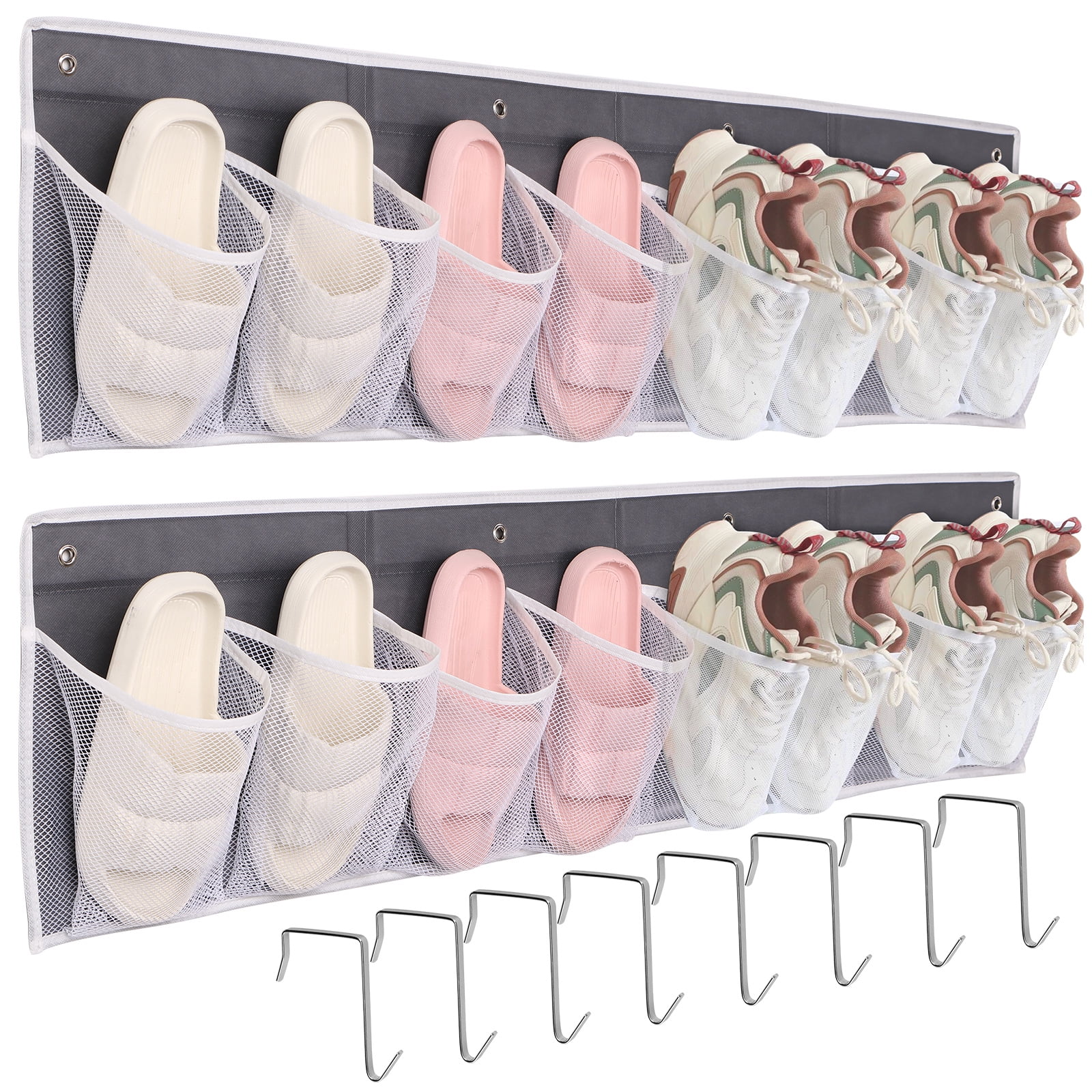 2 Pack RV Shoe Storage for Bedside16 Extra Large Pocket Wall Mounted