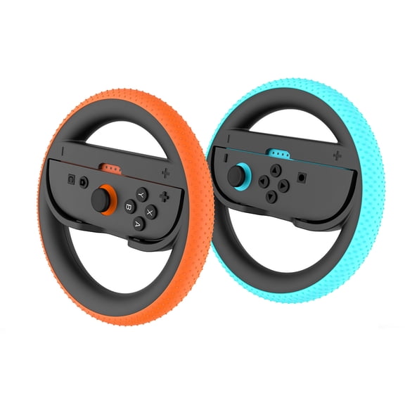 2-Pack Racing Steering Wheel for Nintendo Switch 2 Joy-Con Controllers - Round Anti-Slip Steering Wheel Grips for Switch 2 Small Left/Right Controllers | Enhances Racing Game Immersion