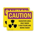 thumbnail image 1 of (2 Pack) Radiation Area Only When X-Ray With Symbol OSHA Caution Radiation Sign, 1 of 7