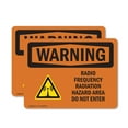 thumbnail image 1 of (2 Pack) Radio Frequency Radiation Hazard Area OSHA Warning Sign, 1 of 7