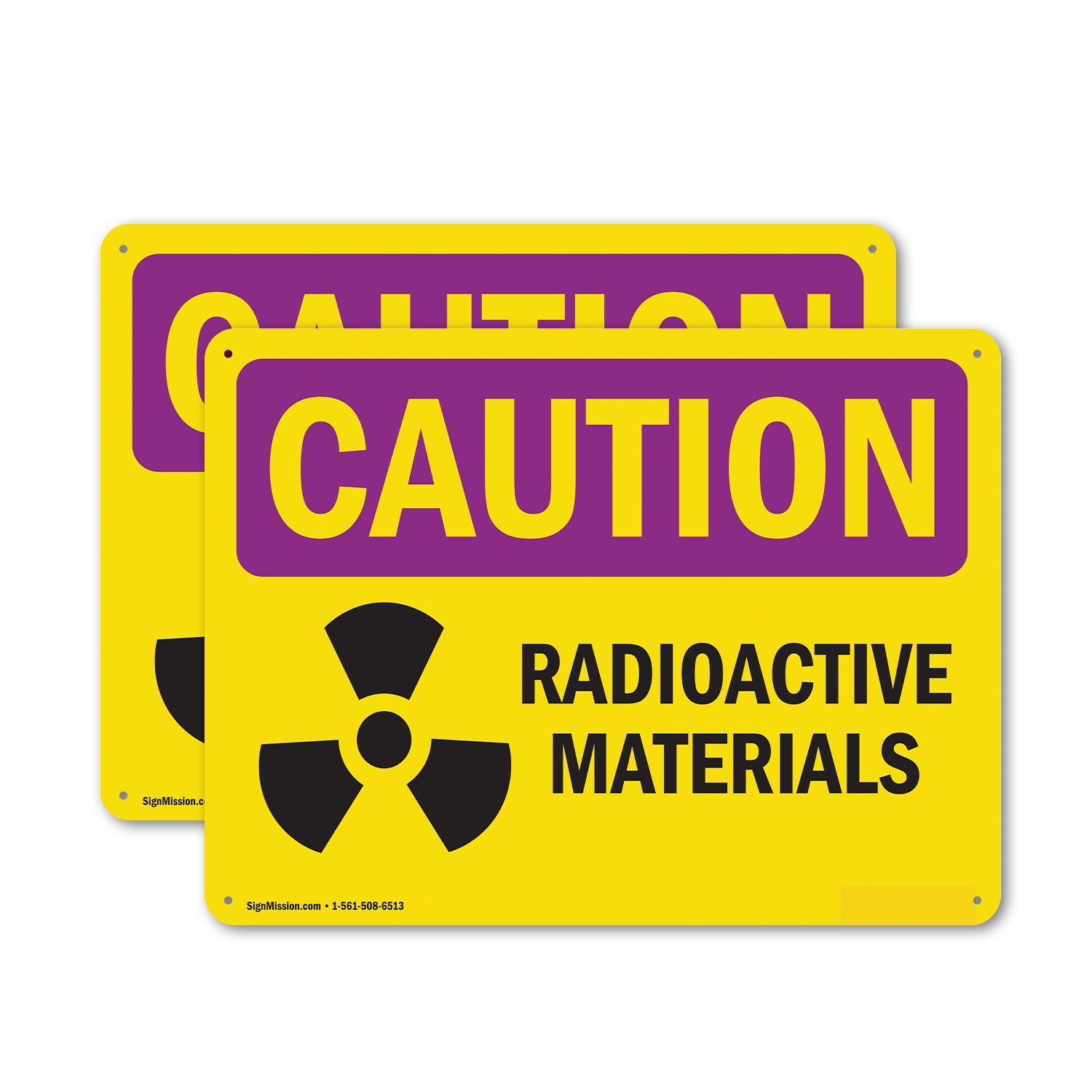 (2 Pack) Radioactive Materials OSHA Caution Radiation Sign 18 Inch X 12 ...