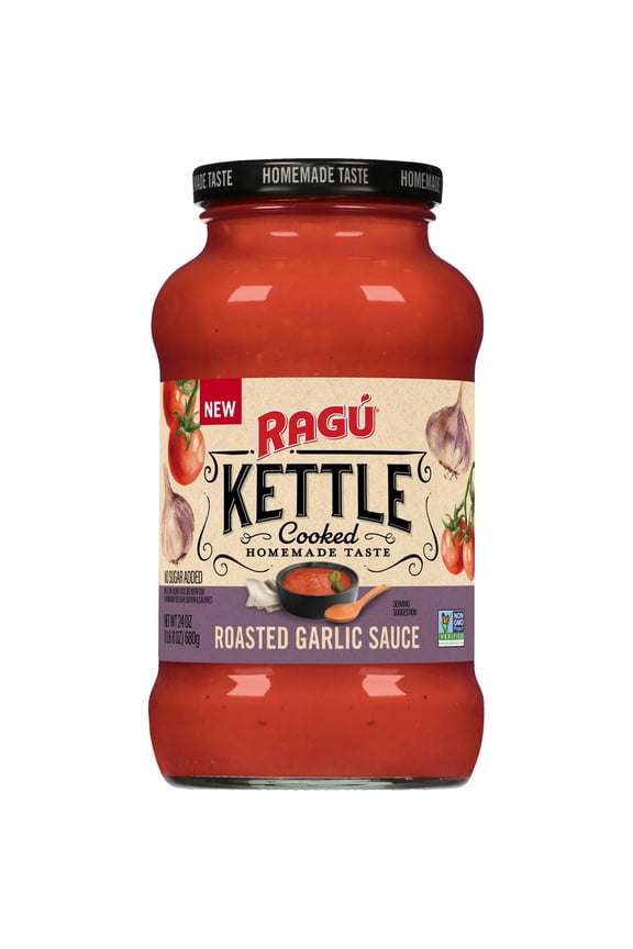 2 Pack - Ragu Kettle Cooked Roasted Garlic Sauce - 24 oz Packaging may vary
