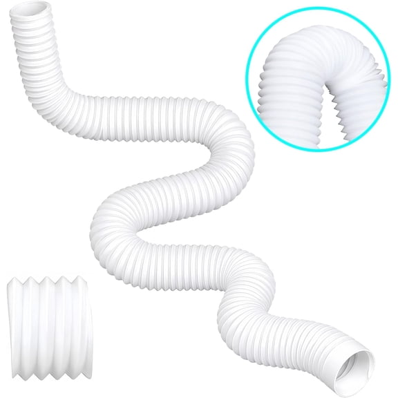 2 Pack Rain Gutter Downspout Extensions Flexible,Drain Downspout Extender Connector 21"-68",Screws for Included,White