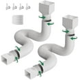 thumbnail image 1 of 2 Pack Rain Gutter Downspout Extensions, Upgraded Flexible Drain Down Spout Extender for Rain Water Drainage, Each Extendable from 20" to 66", Combine to 10 ft with Connector(White), 1 of 7