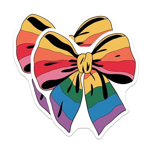 (2 Pack) Rainbow Bow Magnets Magnets - 5" On Longest Side - Made in USA - Sticks to Refrigerators & Metal Surfaces - MAG8809