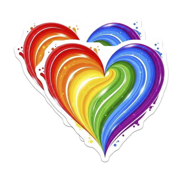 (2 Pack) Rainbow Heart Magnets - Pride Decor - Vibrant Heart Magnet - 5" On Longest Side - Premium Magnet - for Cars, Refrigerators, Toolboxes, Lockers - Made in USA - MAG16651