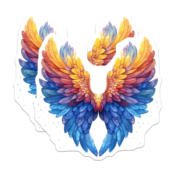Ab Wing Sticker (2 Pack) Rainbow Wing Stickers - Ethereal Angel Wings - Vibrant Fantasy ...