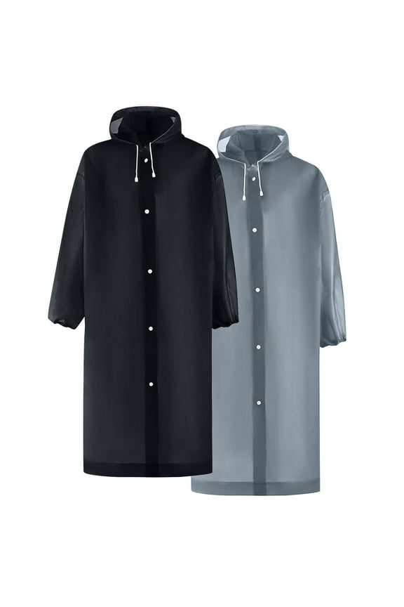 2 Pack Raincoat Portable Ponchos, Aofany Waterproof EVA Reusable Rain Jacket for Men and Women, Durable Rain Coats Long Sleeve Rain Poncho for Outdoor Activities