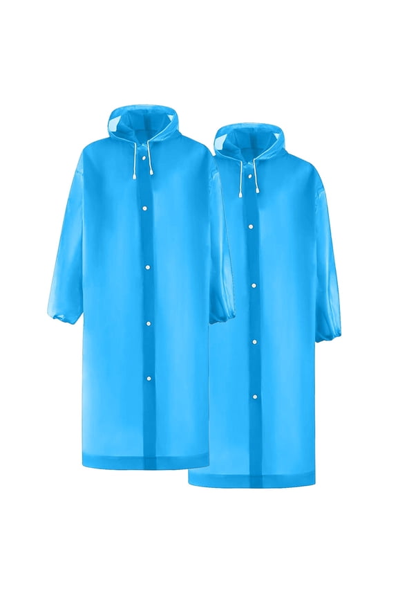2 Pack Raincoat Portable Ponchos, Aofany Waterproof EVA Reusable Rain Jacket for Men and Women, Durable Rain Coats Long Sleeve Rain Poncho for Outdoor Activities