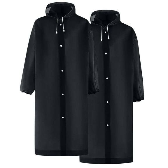 2 Pack Raincoat Portable Ponchos, Aofany Waterproof EVA Reusable Rain Jacket for Men and Women, Durable Rain Coats Long Sleeve Rain Poncho for Outdoor Activities
