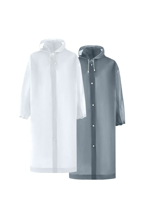 2 Pack Raincoat Portable Ponchos, Aofany Waterproof EVA Reusable Rain Jacket for Men and Women, Durable Rain Coats Long Sleeve Rain Poncho for Outdoor Activities