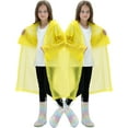 thumbnail image 1 of 2 Pack Raincoats for Kids, Reusable Rain Ponchos with Hood and Sleeves Waterproof Rain Coat for Children Boy Girl Kids (Yellow), 1 of 14